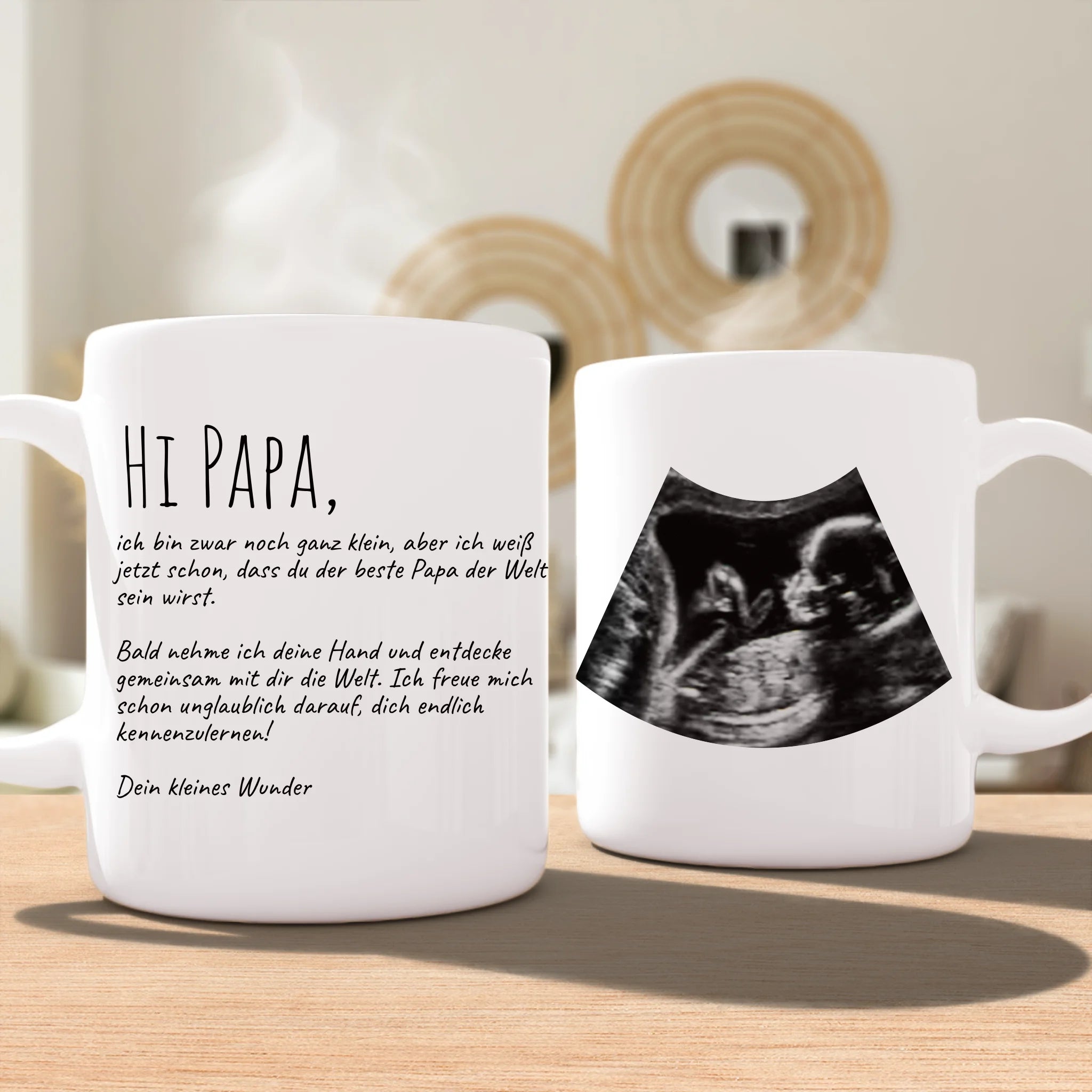 Personalisierte Tasse - Hi Papa, ich freu mich dich zu sehen... mit Ultraschallbild