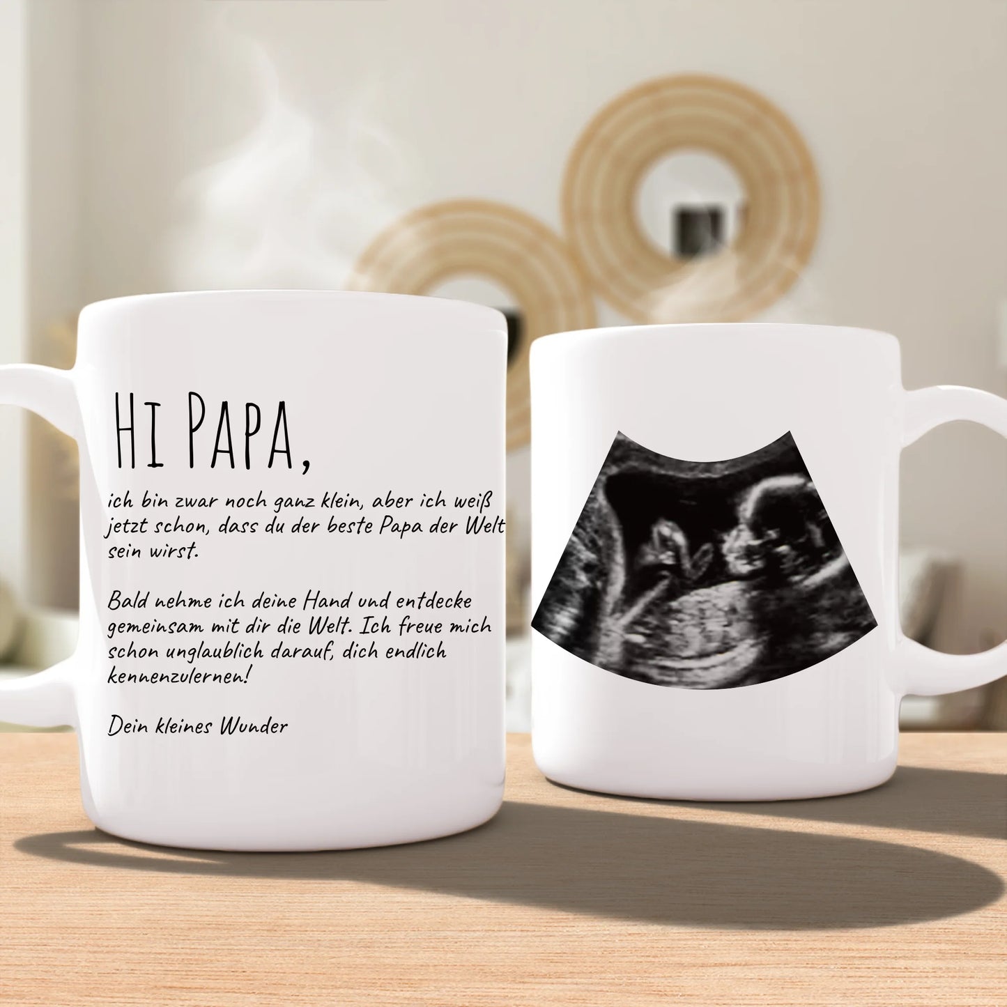 Personalisierte Tasse - Hi Papa, ich freu mich dich zu sehen... mit Ultraschallbild