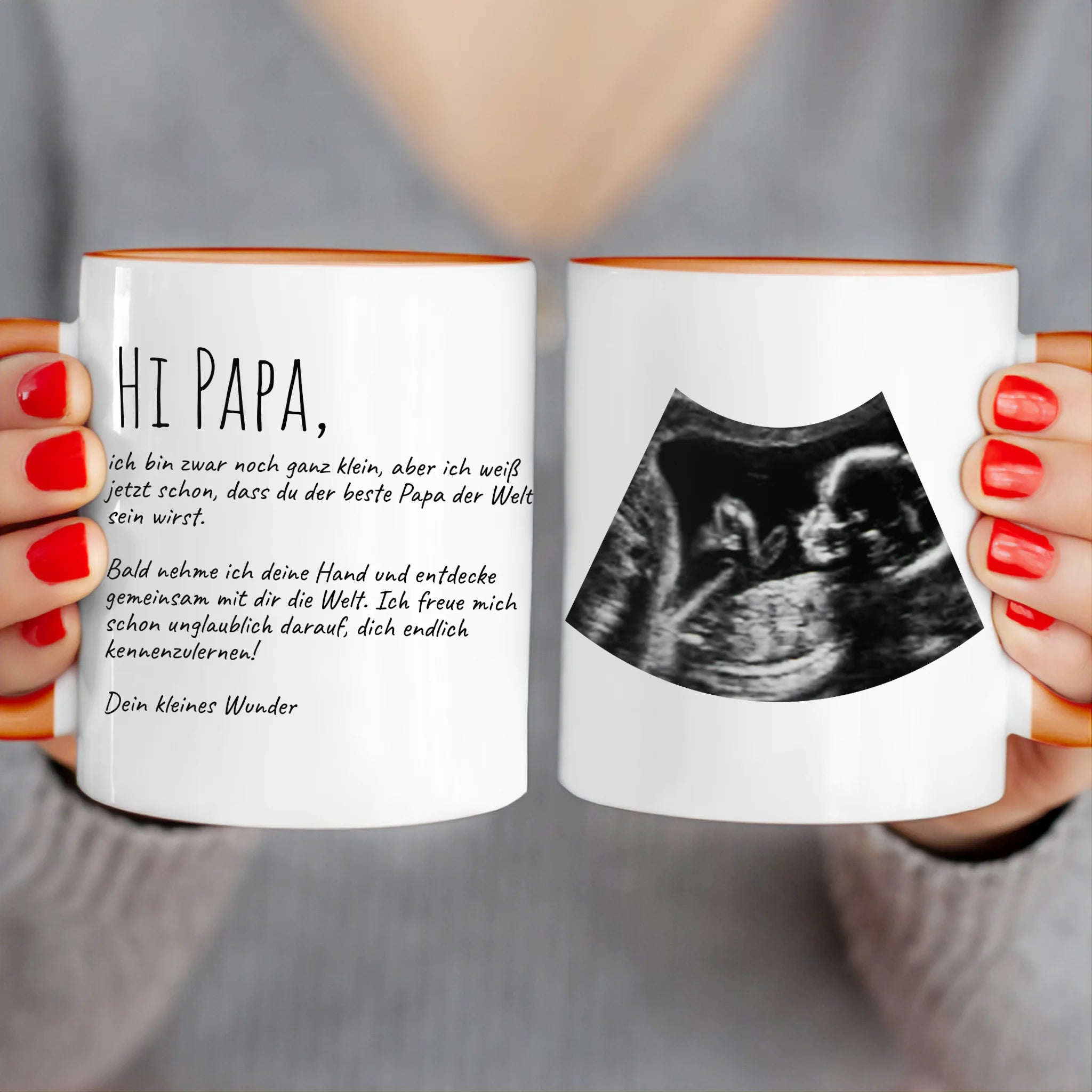 Personalisierte Tasse - Hi Papa, ich freu mich dich zu sehen... mit Ultraschallbild