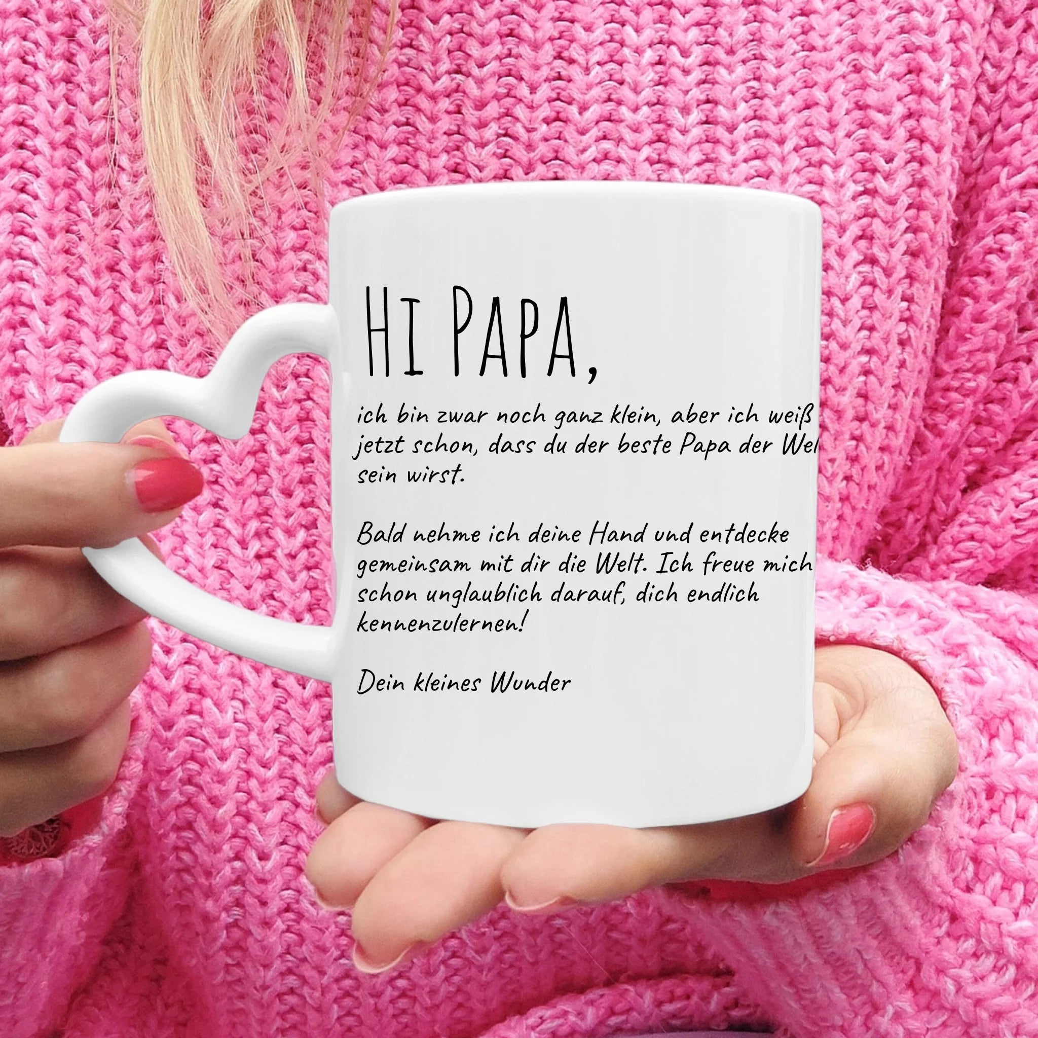 Personalisierte Tasse - Hi Papa, ich freu mich dich zu sehen... mit Ultraschallbild