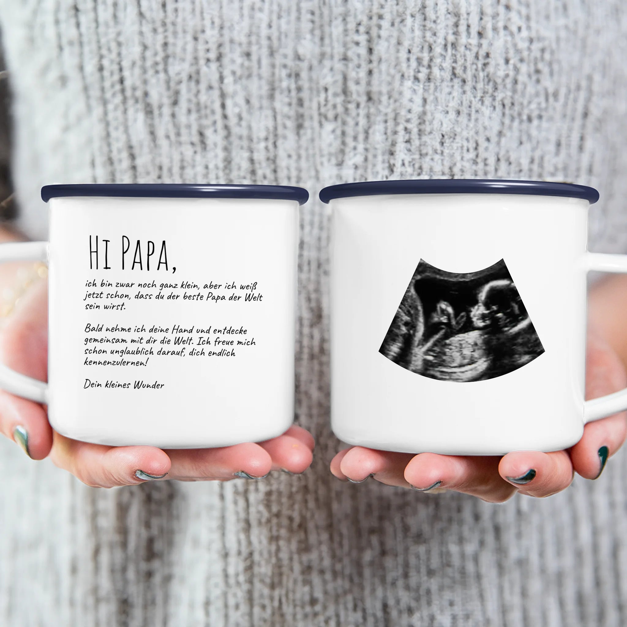 Personalisierte Tasse - Hi Papa, ich freu mich dich zu sehen... mit Ultraschallbild