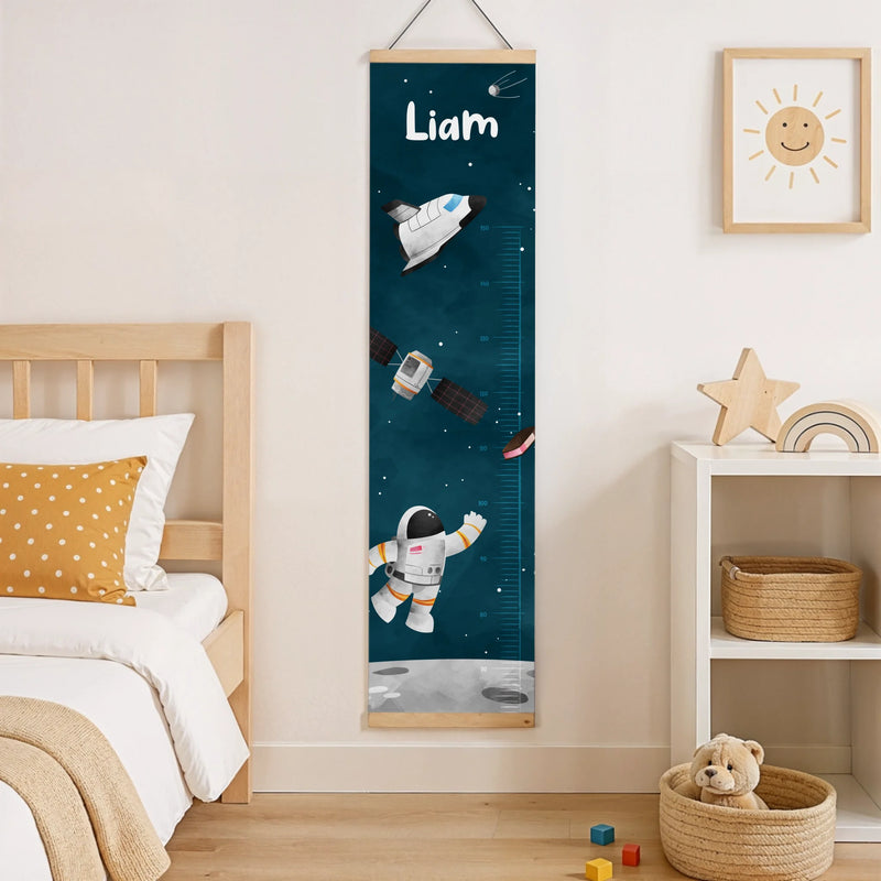 Personalisierte Kinder Messlatte - Astronaut + Kindername