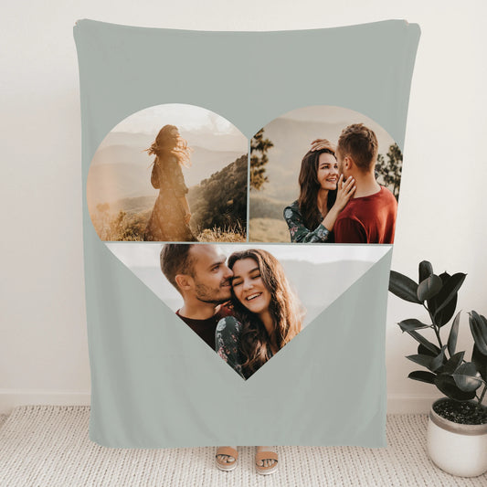 Personalisierte Decke - Paar Herz Kollage