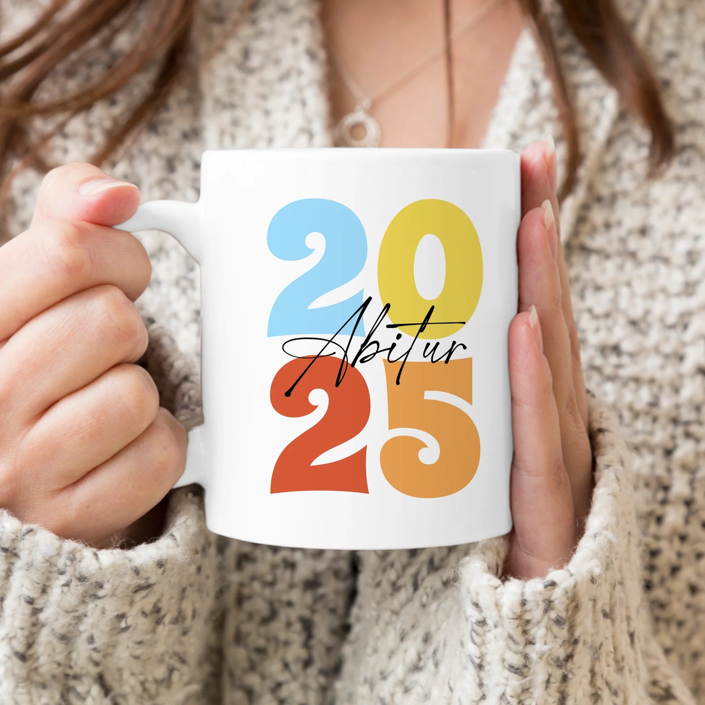 Personalisierte Tasse - Retro Abitur 2025 Tasse mit persönlicher Nachricht