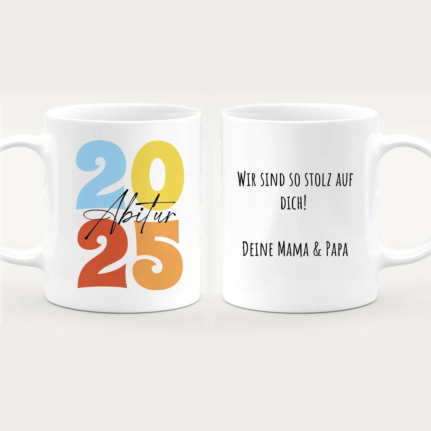 Personalisierte Tasse - Retro Abitur 2025 Tasse mit persönlicher Nachricht