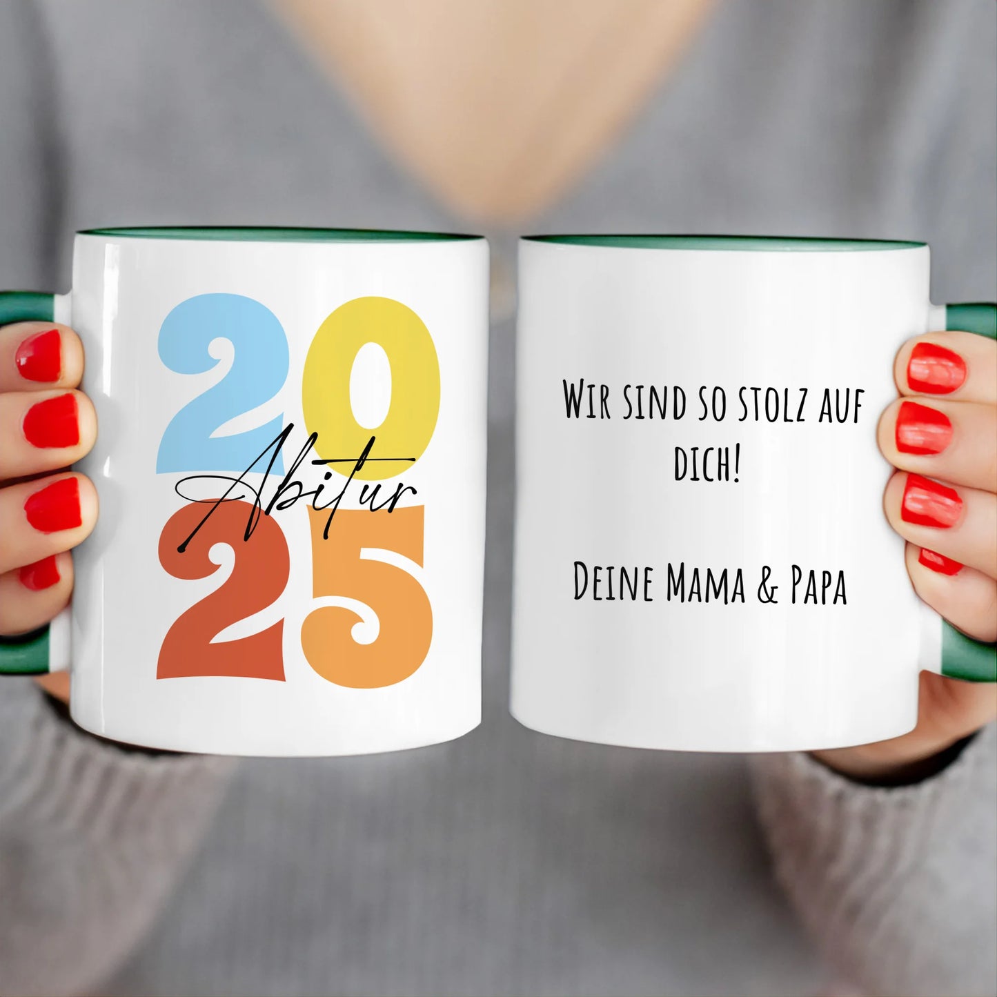 Personalisierte Tasse - Retro Abitur 2025 Tasse mit persönlicher Nachricht