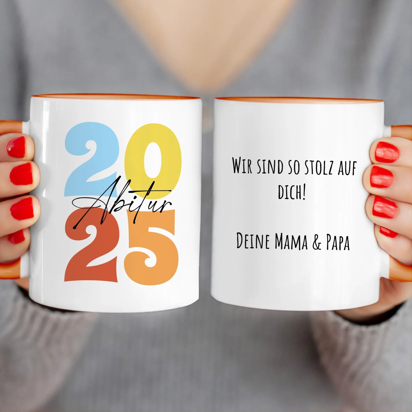 Personalisierte Tasse - Retro Abitur 2025 Tasse mit persönlicher Nachricht