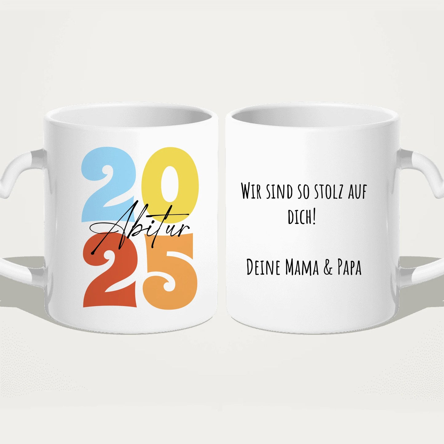 Personalisierte Tasse - Retro Abitur 2025 Tasse mit persönlicher Nachricht