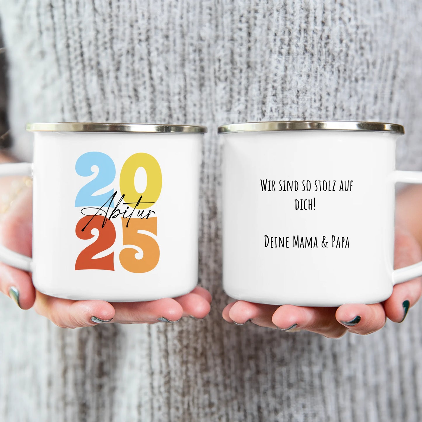 Personalisierte Tasse - Retro Abitur 2025 Tasse mit persönlicher Nachricht