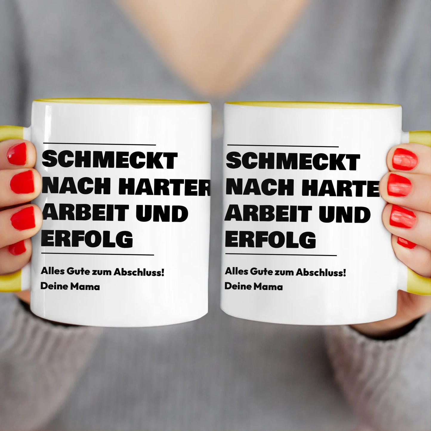 Personalisierte Tasse - Schmeckt nach harter Arbeit und Erfolg - Geschenk zum Abschluss