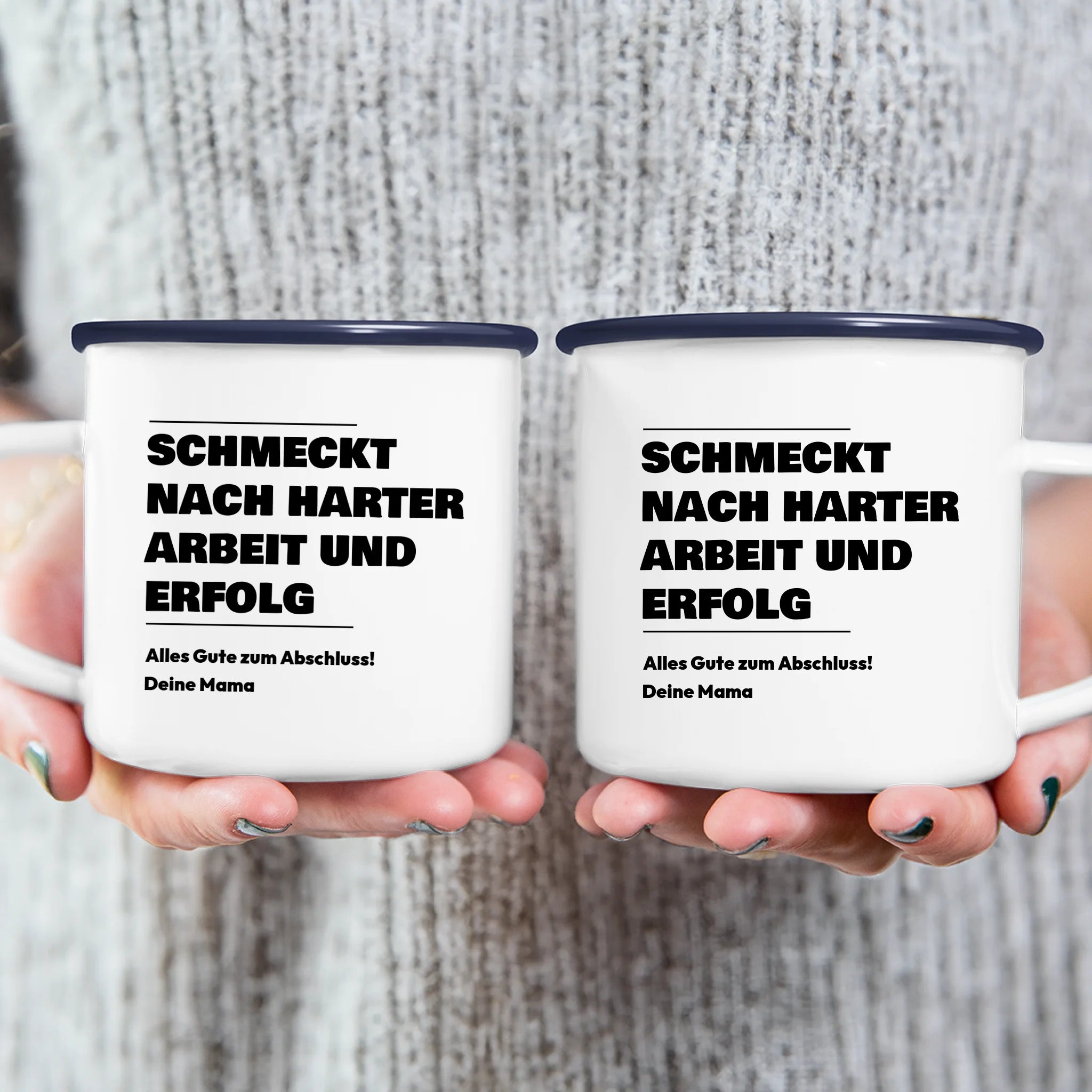 Personalisierte Tasse - Schmeckt nach harter Arbeit und Erfolg - Geschenk zum Abschluss