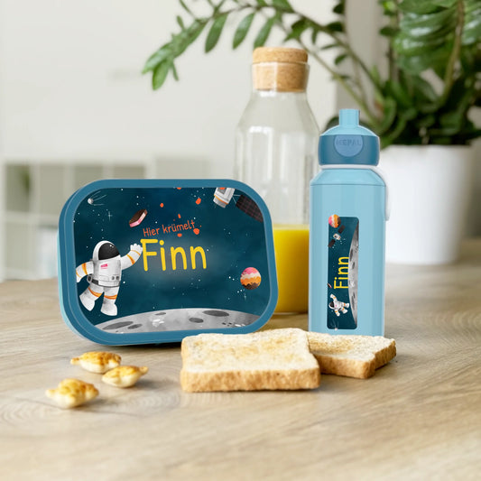 Personalisierte Mepal Campus Bento Brotdose/Trinkflasche im Astronauten Design mit Namen