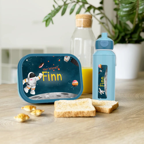 Personalisierte Mepal Campus Bento Brotdose/Trinkflasche im Astronauten Design mit Namen