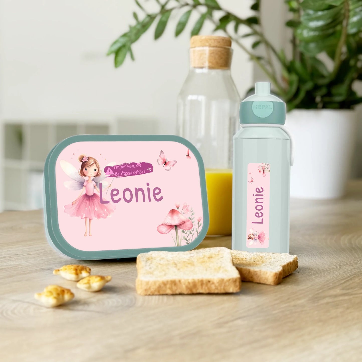 Personalisierte Mepal Campus Bento Brotdose/Trinkflasche mit Fee Design und Namen
