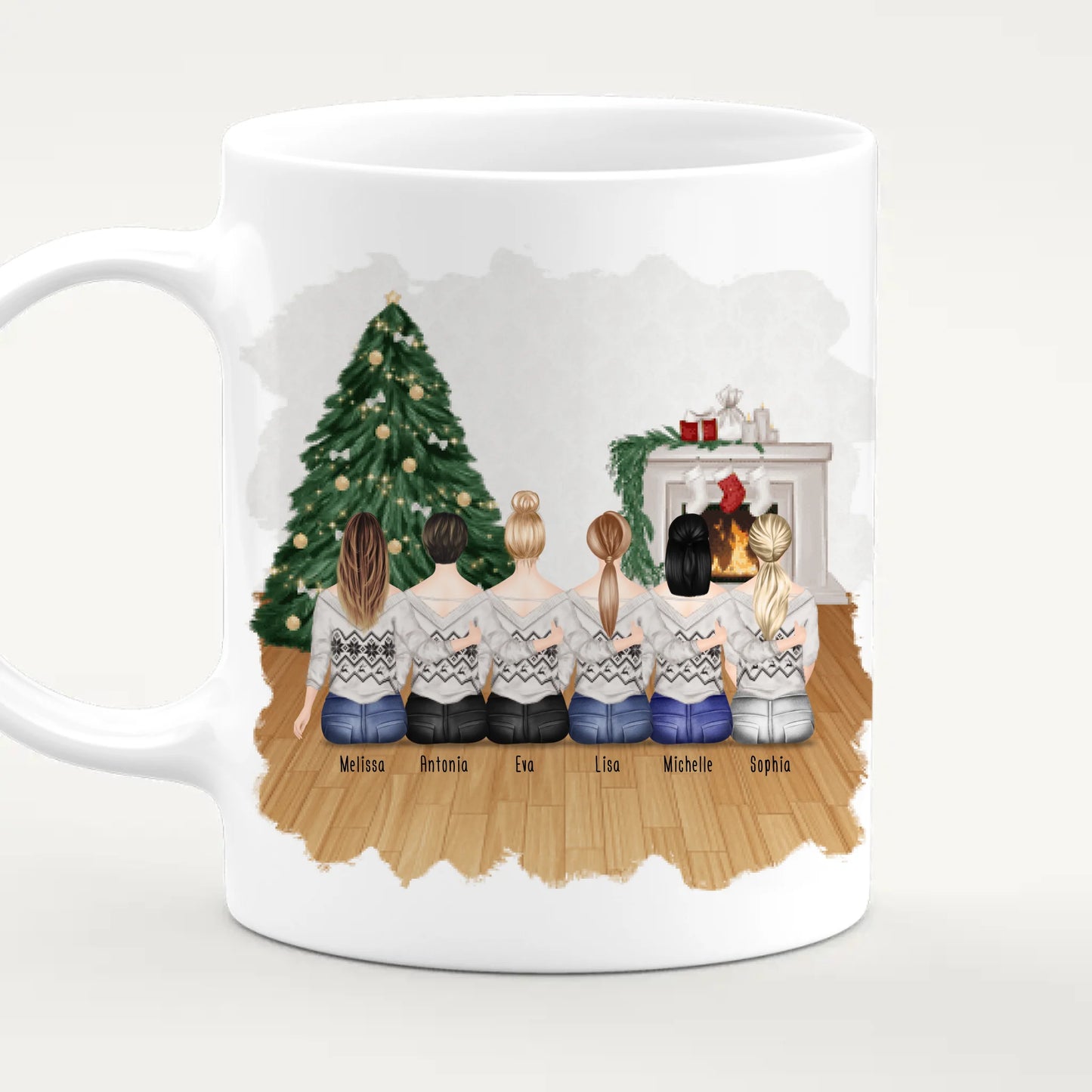 Personalisierte Tasse für Beste Freundinnen (6 Freundinnen) - Weihnachtstasse