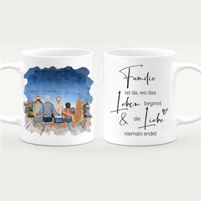 Personalisierte Tasse - Oma, Opa, Frau, Kind + 1 Hund/Katze