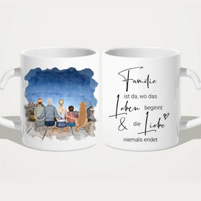 Personalisierte Tasse - Oma, Opa, Frau, Kind + 1 Hund/Katze