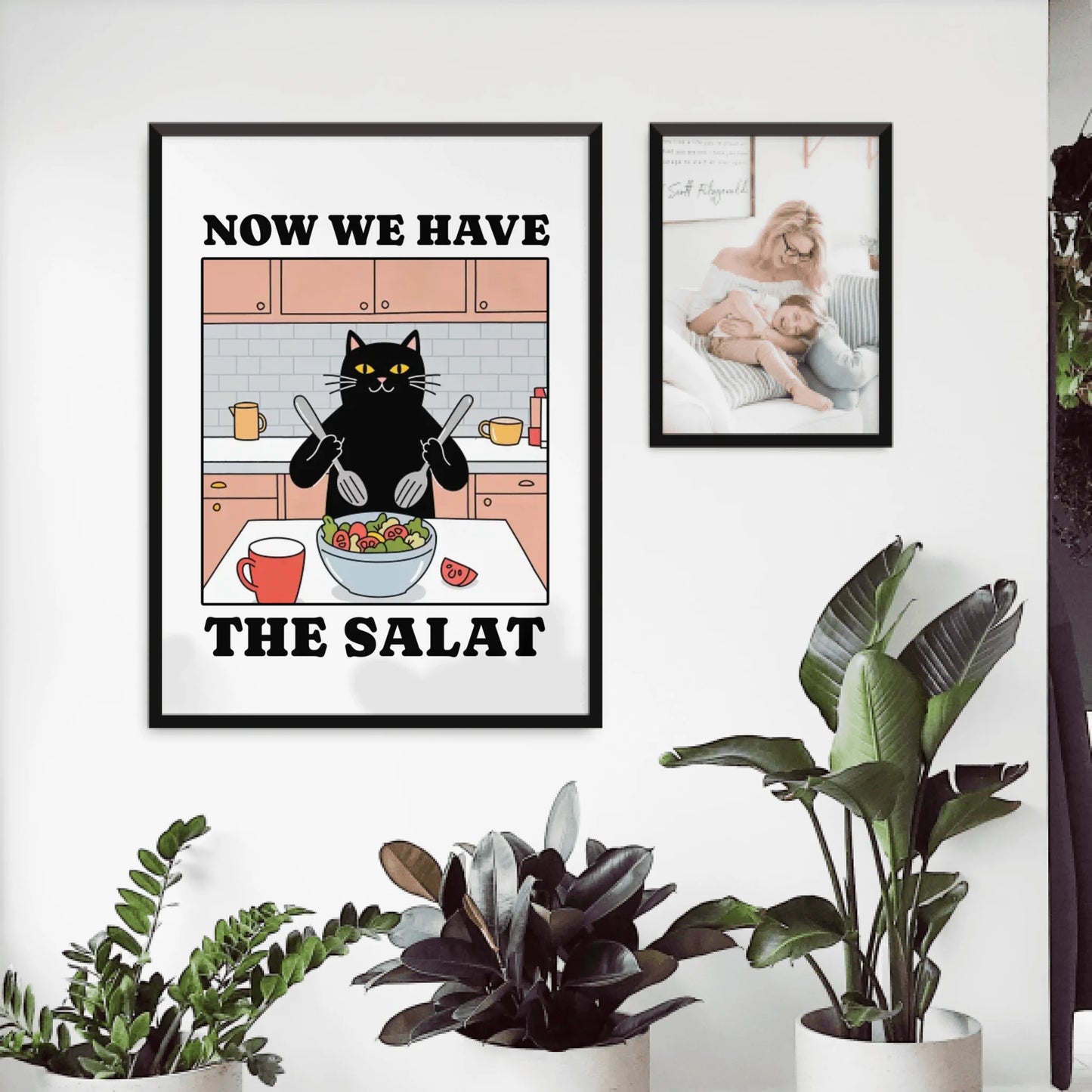 Personalisiertes Poster - Now we have the Salat - Lustiges Bild für die Küche mit eigenem Tier