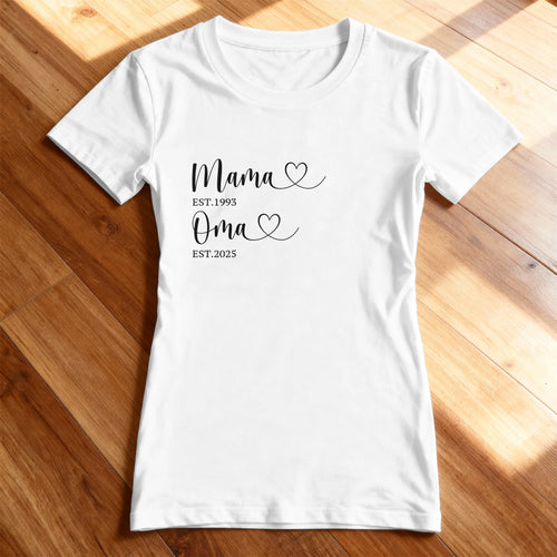 Personalisiertes T-Shirt - Zuerst Mama, dann Oma