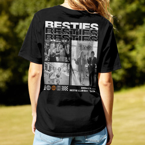 Personalisiertes T-Shirt - Beste Freundinnen mit 3-5 Bildern im Streetwear-Style