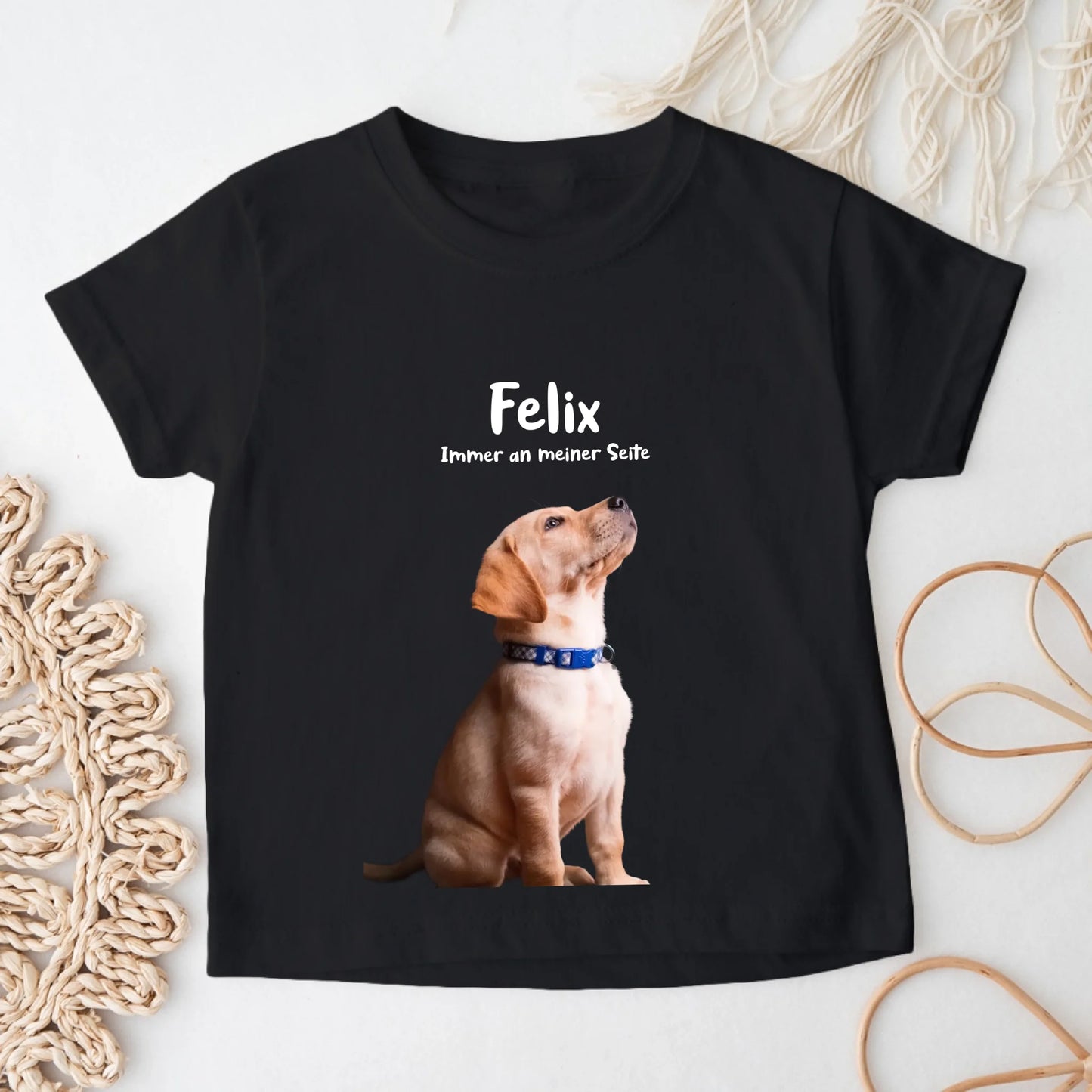 Personalisiertes Baby/Kinder T-Shirt - Bild vom eigenen Tier/Haustier (Hund/Katze/Pferd/Hase/Meerschweinchen)