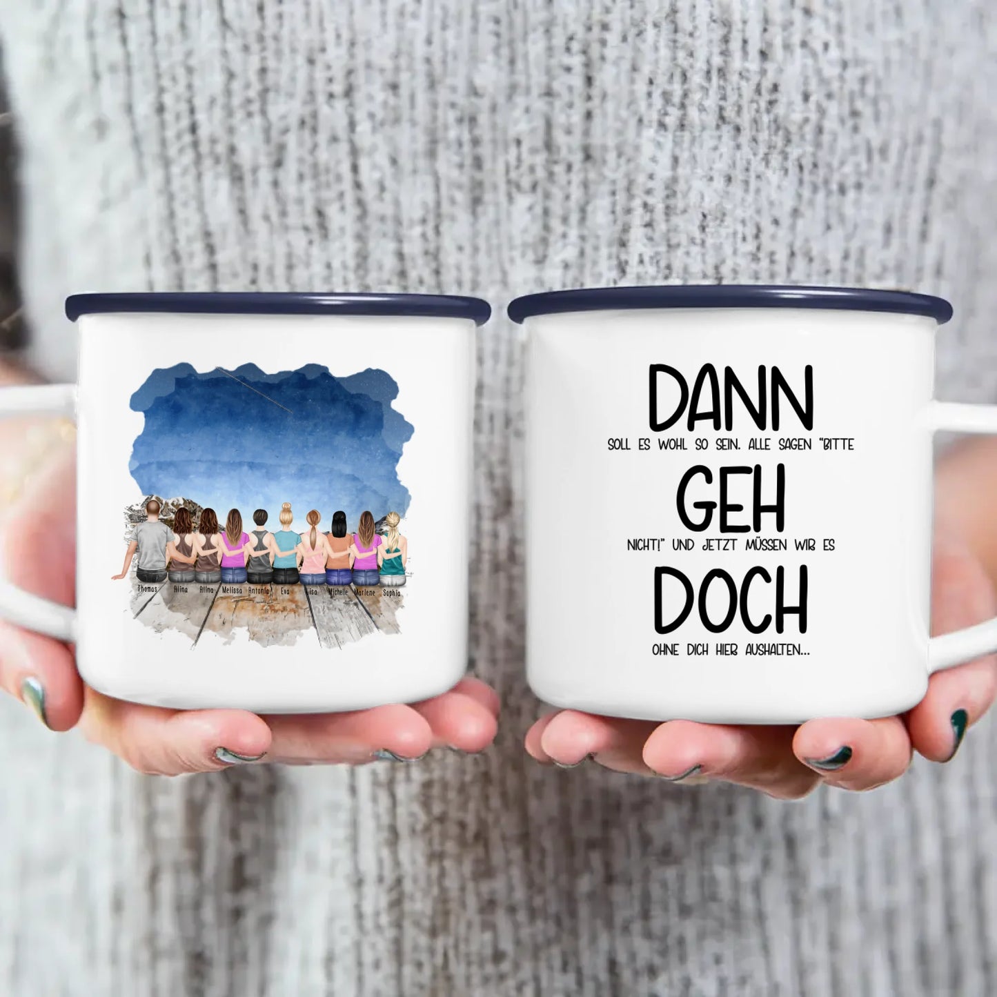 Personalisierte Tasse Kollegen (9 Frauen +  1 Mann) - Abschiedsgeschenk
