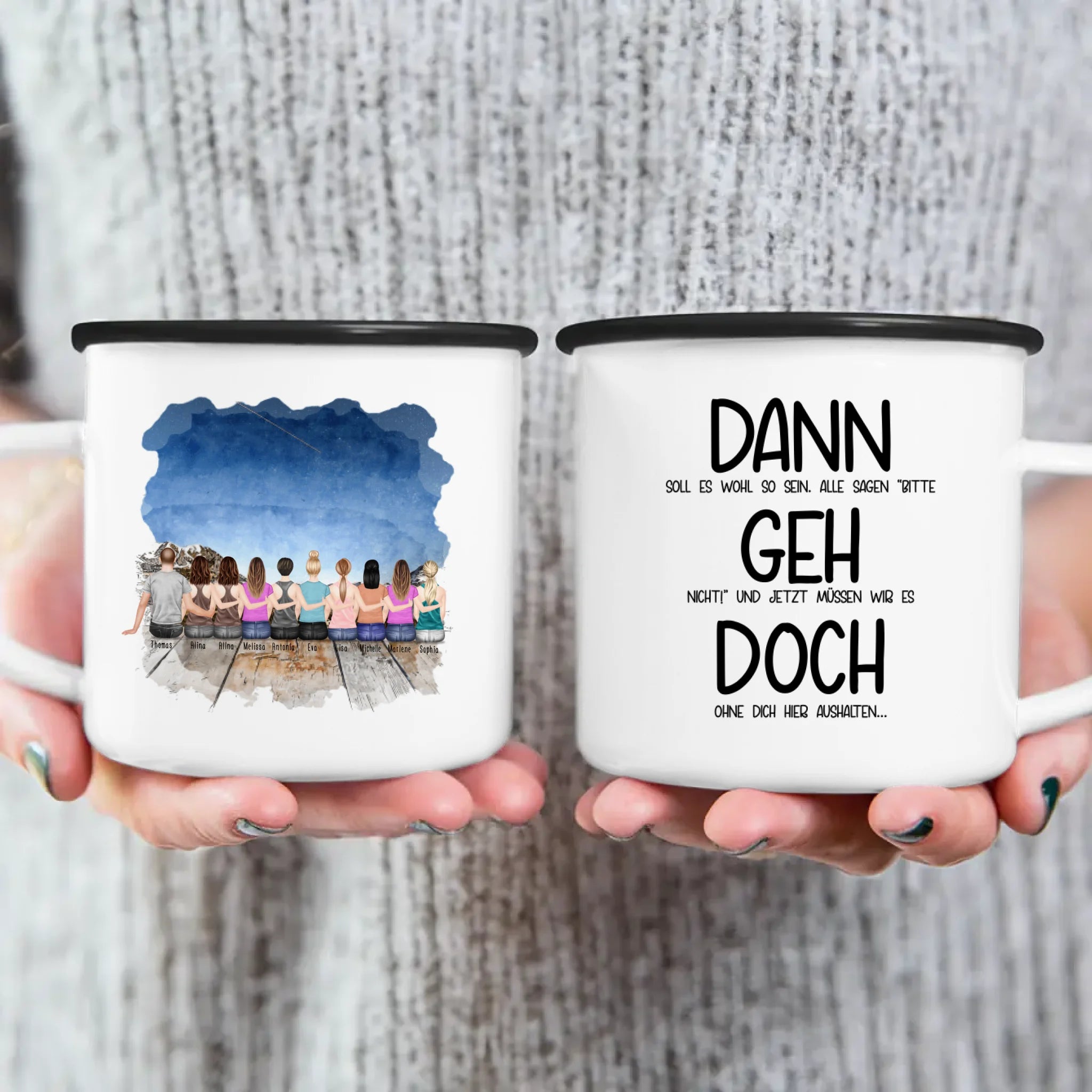 Personalisierte Tasse Kollegen (9 Frauen +  1 Mann) - Abschiedsgeschenk