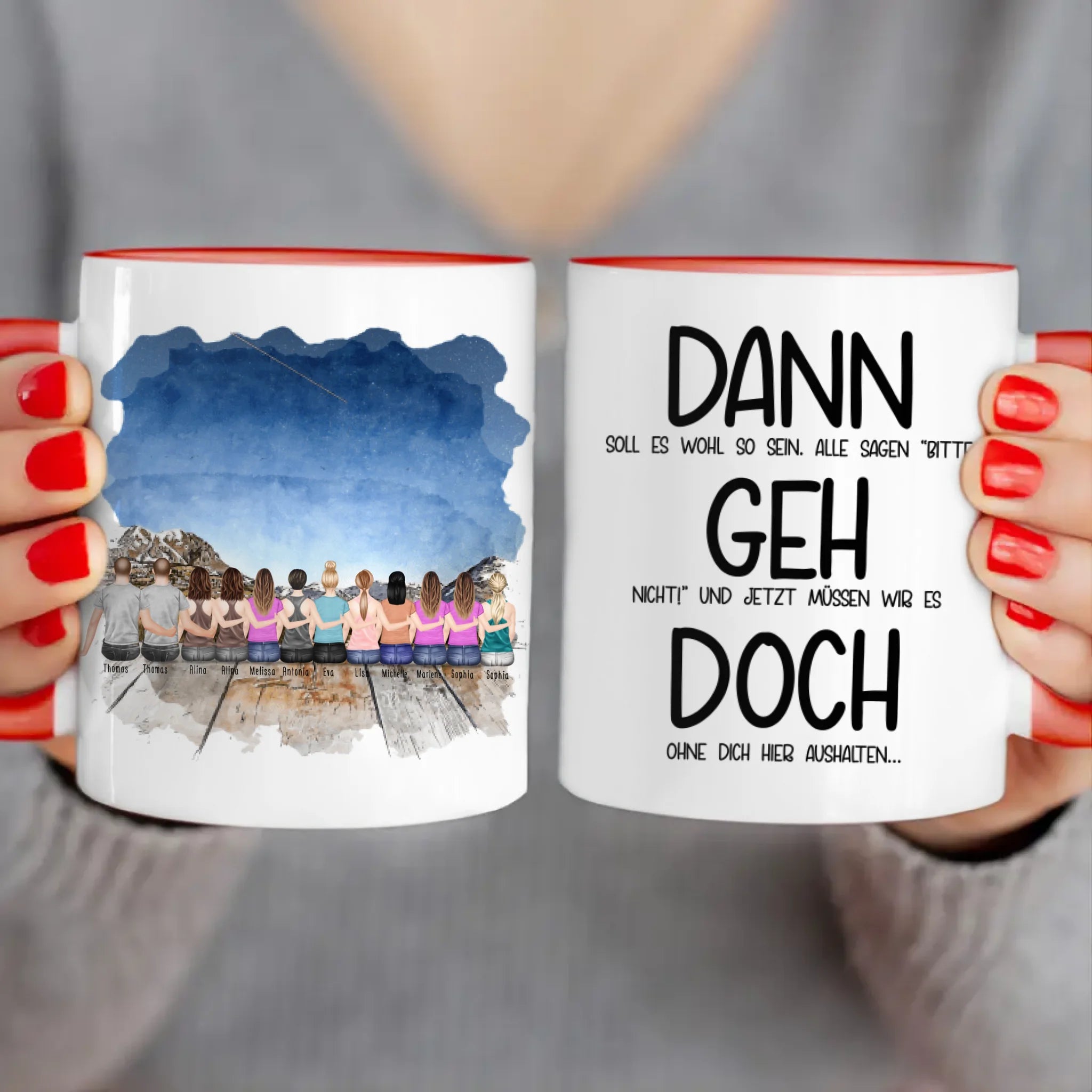 Personalisierte Tasse Kollegen (10 Frauen +  2 Männer) - Abschiedsgeschenk