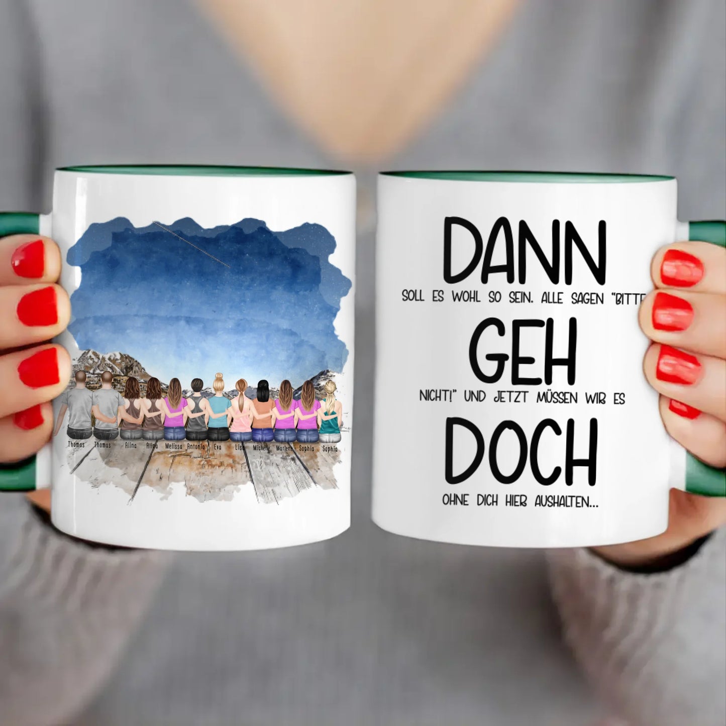 Personalisierte Tasse Kollegen (10 Frauen +  2 Männer) - Abschiedsgeschenk