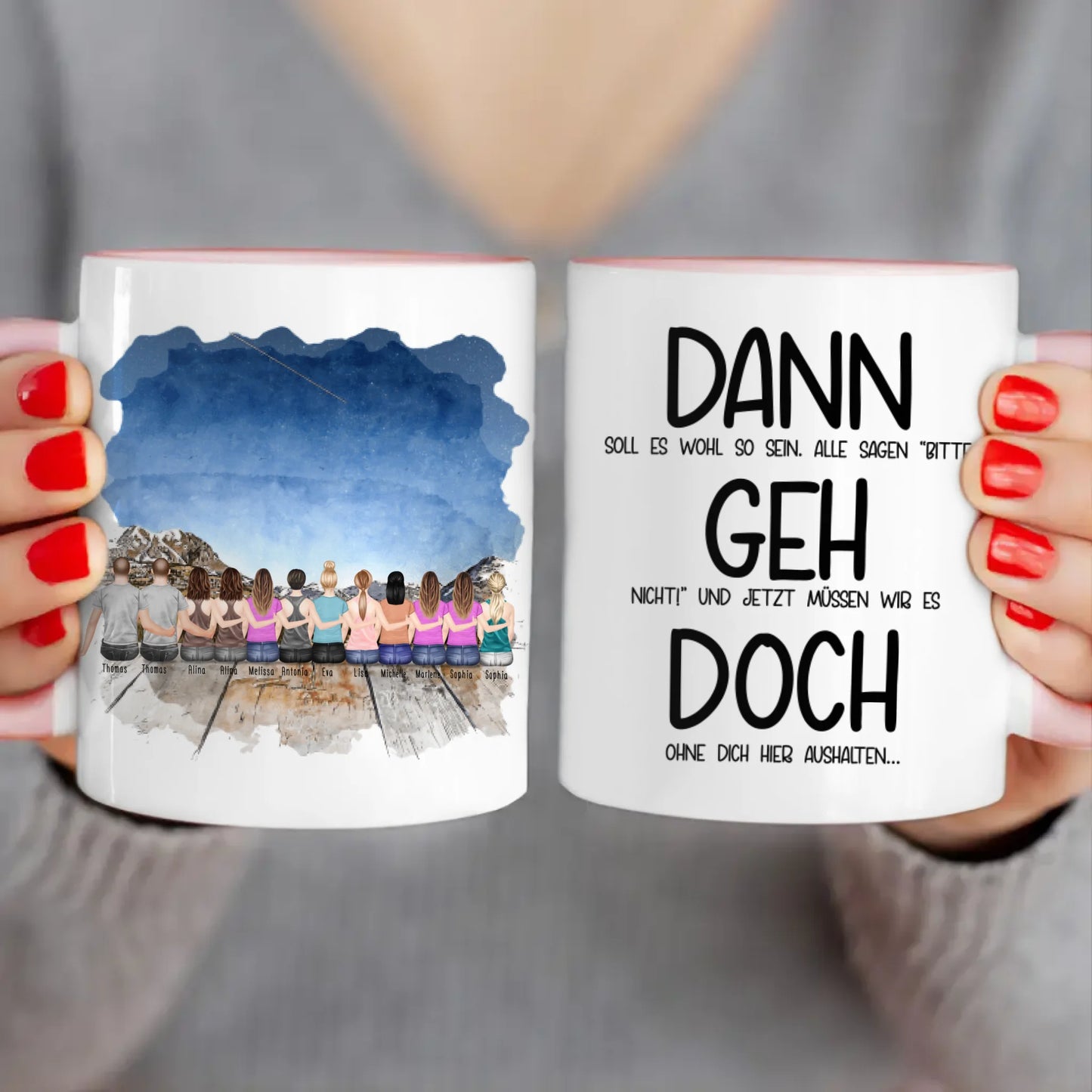 Personalisierte Tasse Kollegen (10 Frauen +  2 Männer) - Abschiedsgeschenk