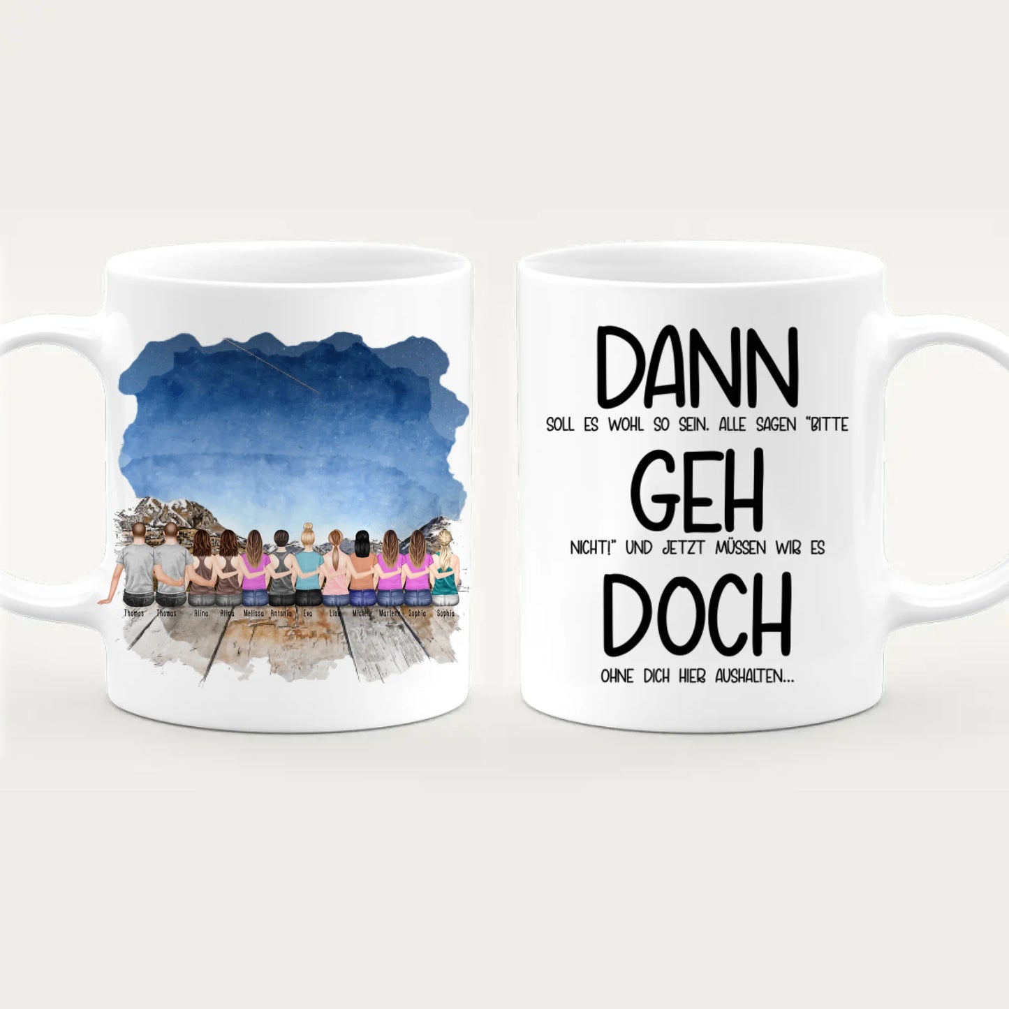 Personalisierte Tasse Kollegen (10 Frauen +  2 Männer) - Abschiedsgeschenk