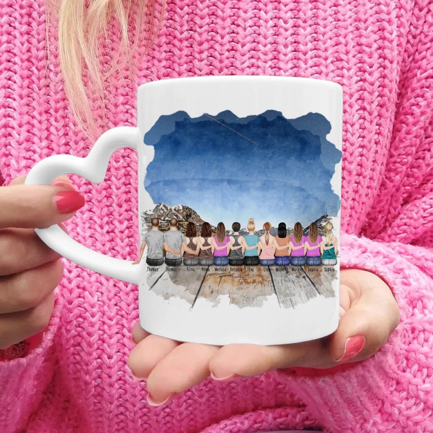 Personalisierte Tasse Kollegen (10 Frauen +  2 Männer) - Abschiedsgeschenk