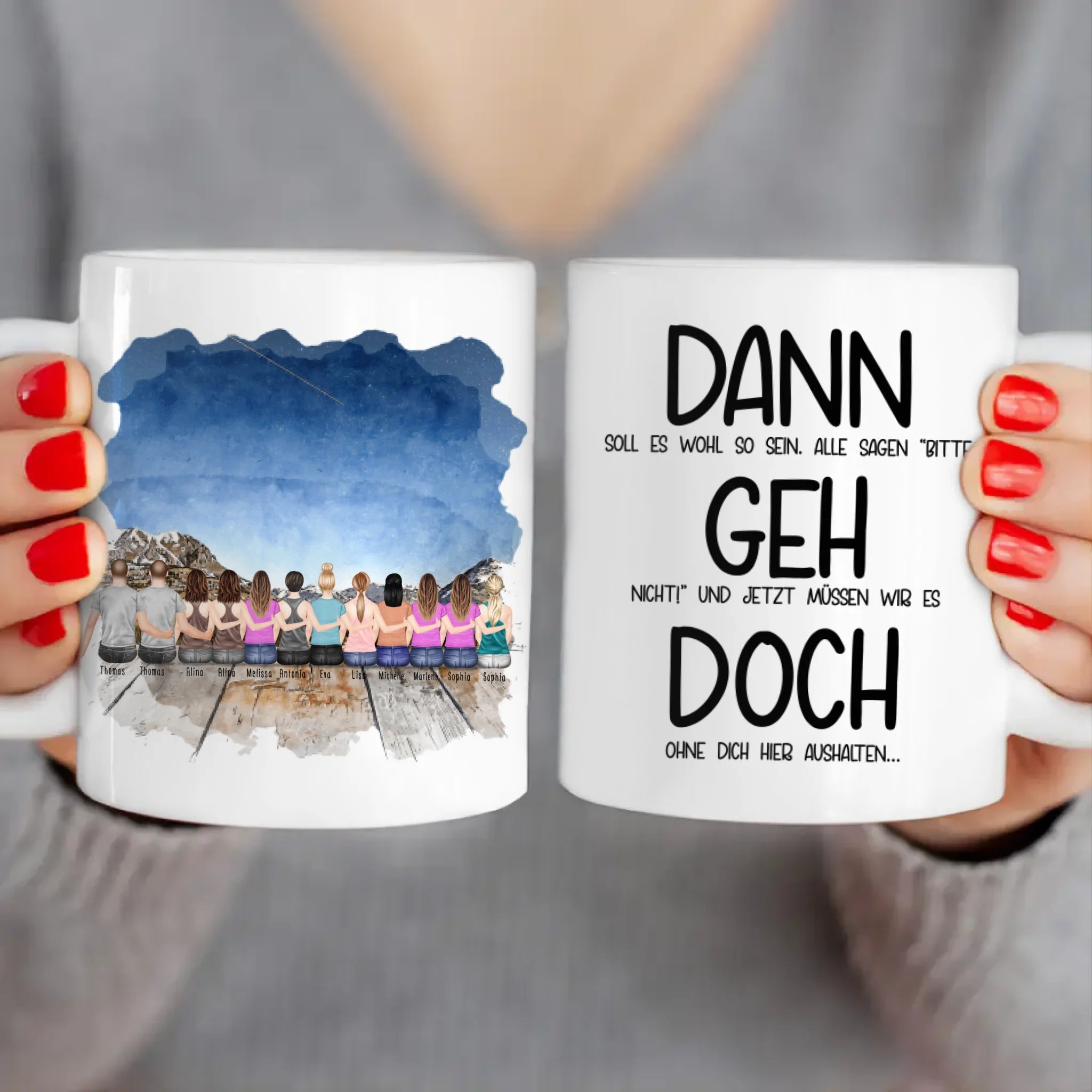 Personalisierte Tasse Kollegen (10 Frauen +  2 Männer) - Abschiedsgeschenk