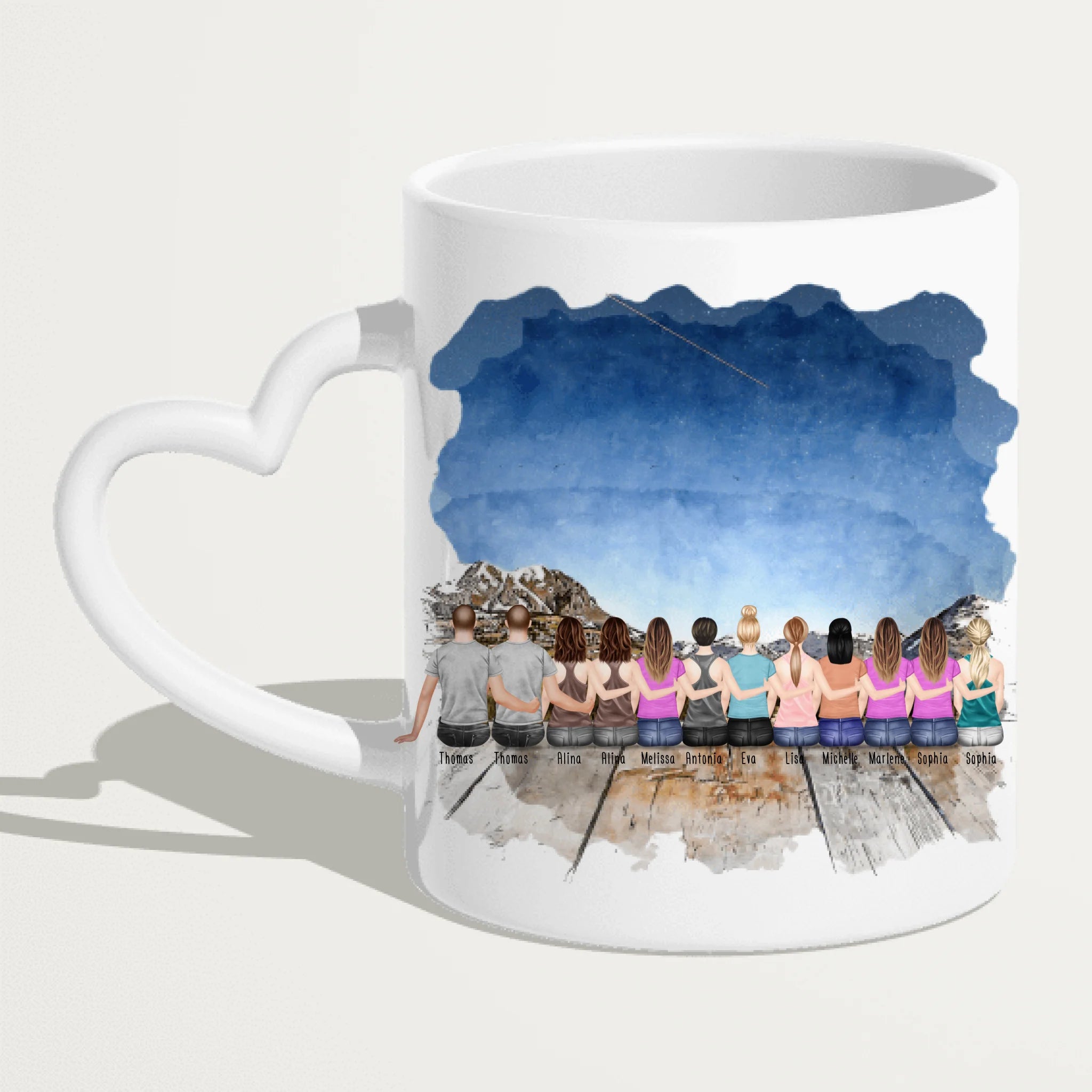 Personalisierte Tasse Kollegen (10 Frauen +  2 Männer) - Abschiedsgeschenk