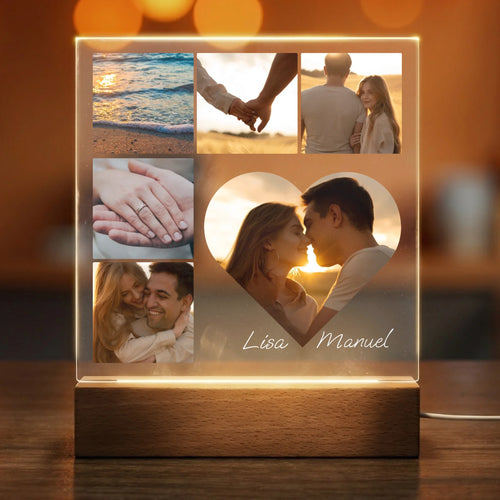 Personalisiertes Acryl-Licht - Paar Fotocollage