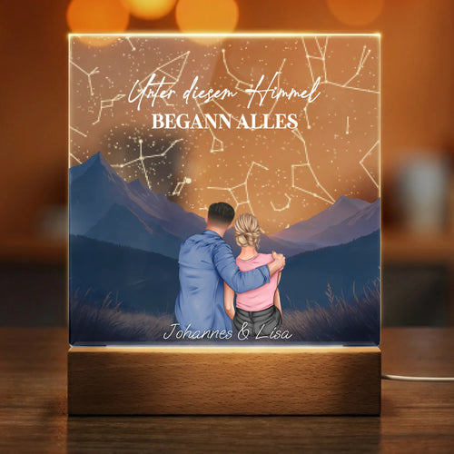 Personalisiertes Acryl-Licht - Unter diesem Himmel begann alles
