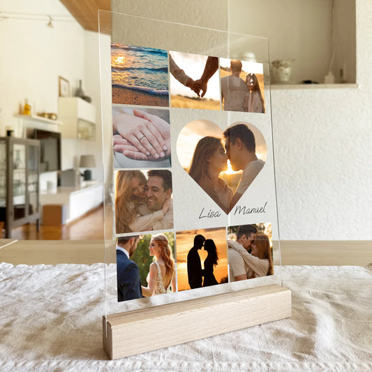 Personalisierte Acrylglasplatte - Paar Fotocollage