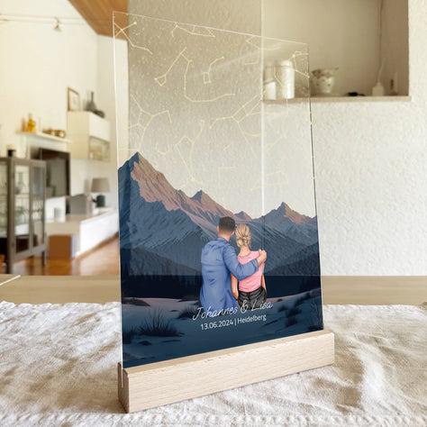 Personalisierte Acrylglasplatte - Unter diesem Himmel begann alles