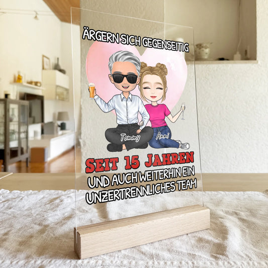 Personalisierte Acrylglasplatte - Ärgern sich gegenseitig seit Jahren... Paar Acrylglasplatte