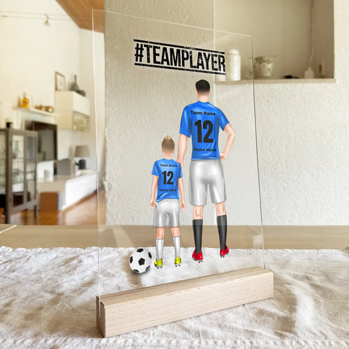 Personalisierte Fußball Acrylglasplatte mit mehreren Fußballern/Fußballerinnen - Familienposter