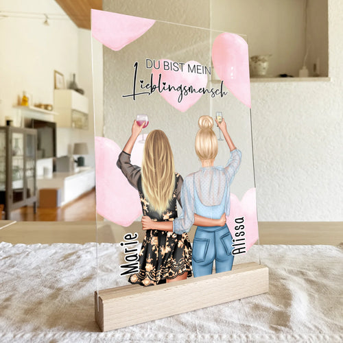 Personalisierte Acrylglasplatte - Beste Freundin (2 Freundinnen) - Best Friends