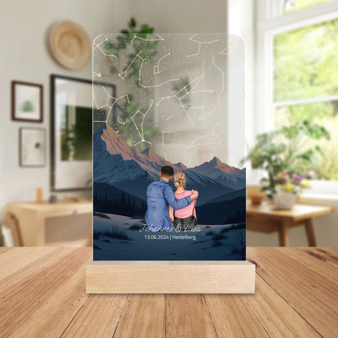 Personalisierte Acrylglasplatte - Unter diesem Himmel begann alles