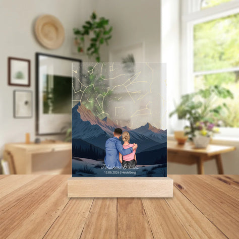 Personalisierte Acrylglasplatte - Unter diesem Himmel begann alles