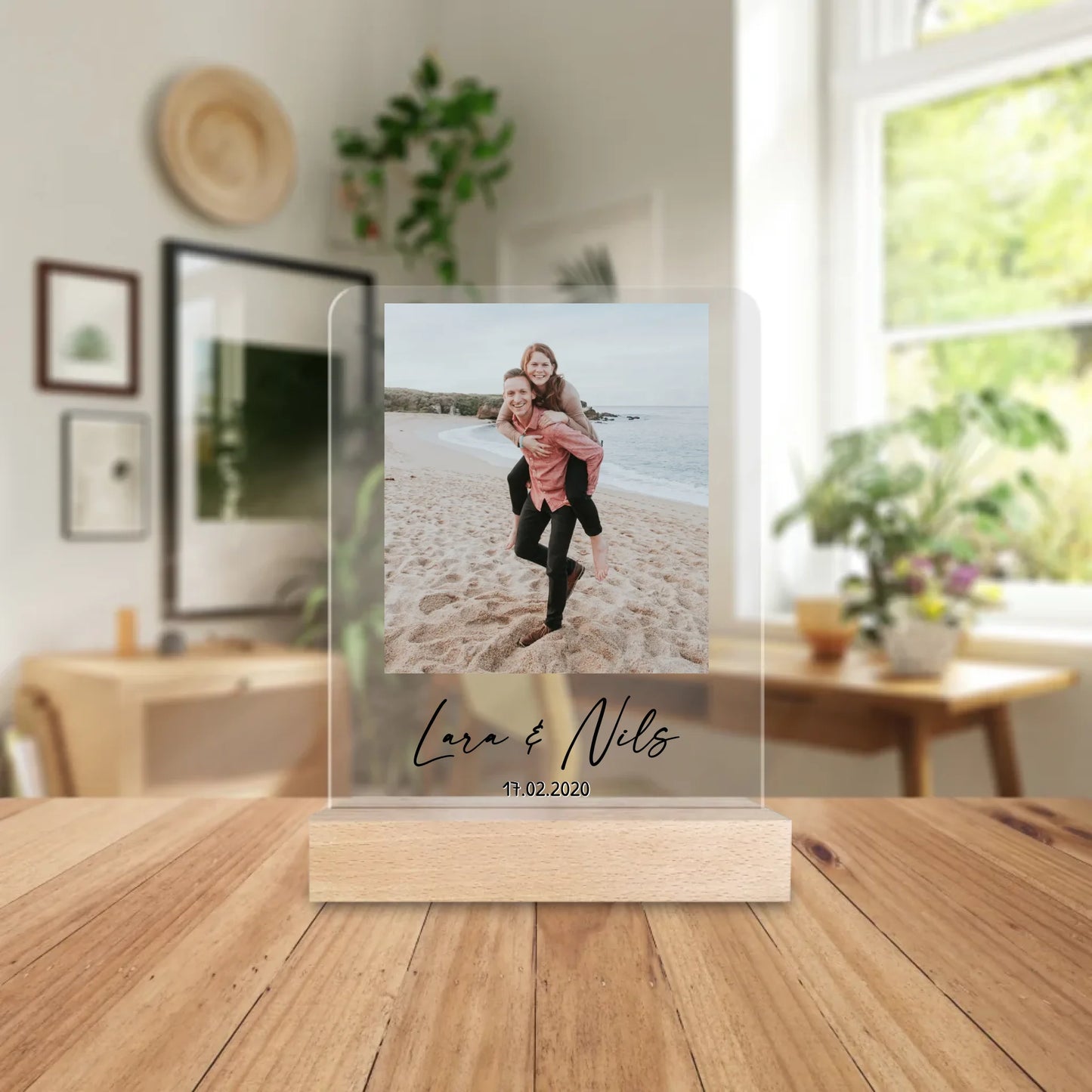 Personalisierte Acrylglasplatte mit Bild und Text