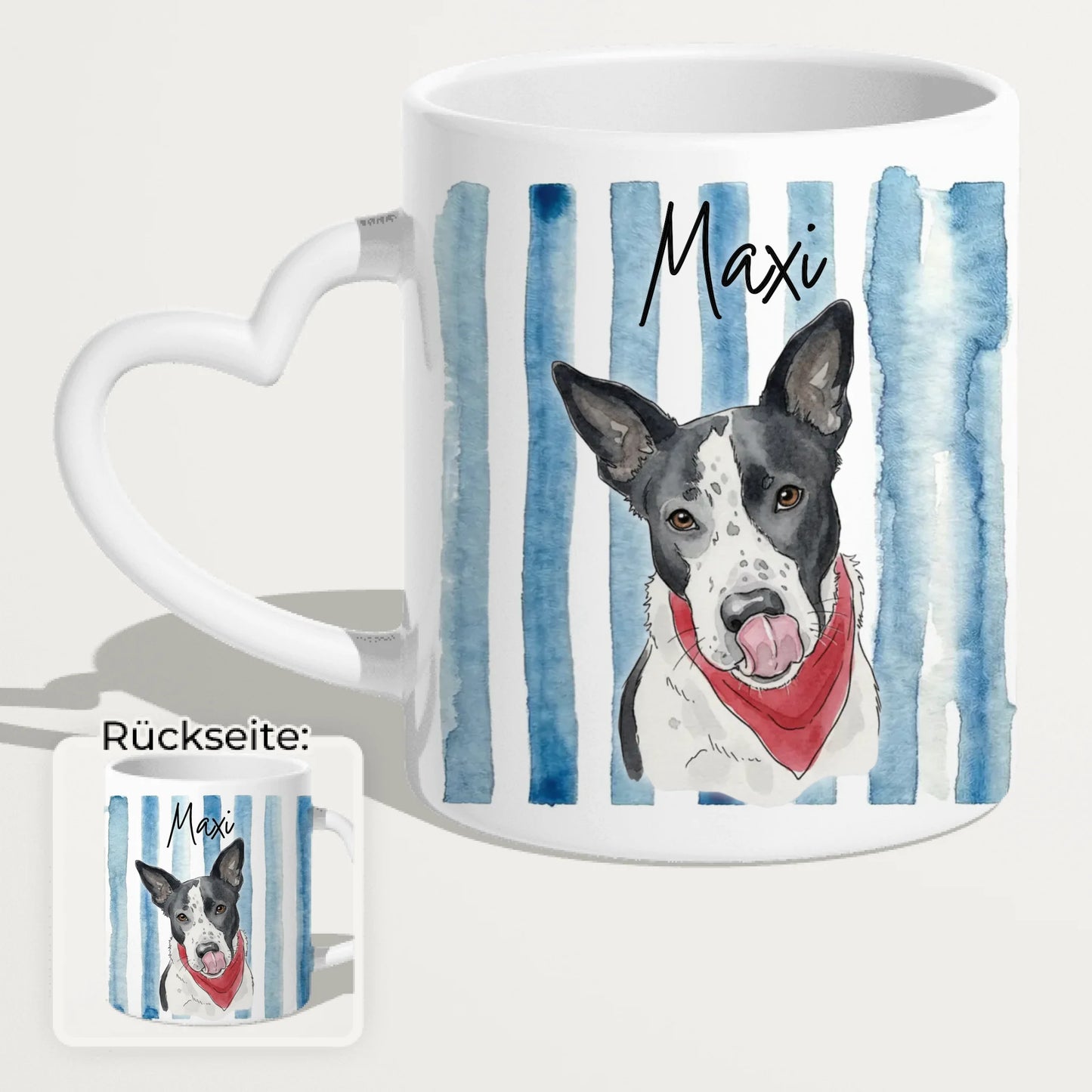 Personalisierte Tasse - Mit eigenem Hundebild im süßen Aquarell-Stil mit Namen