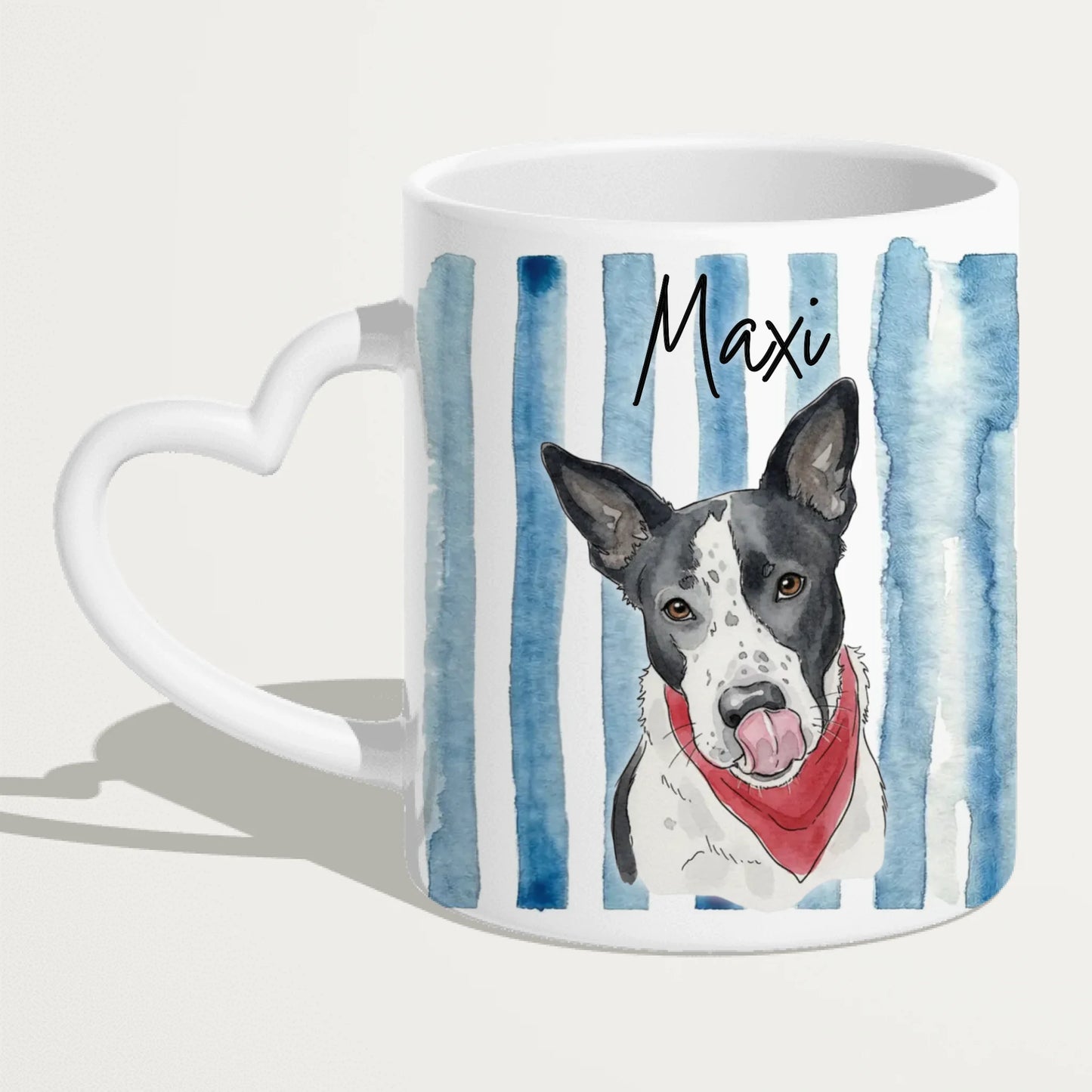 Personalisierte Tasse - Mit eigenem Hundebild im süßen Aquarell-Stil mit Namen
