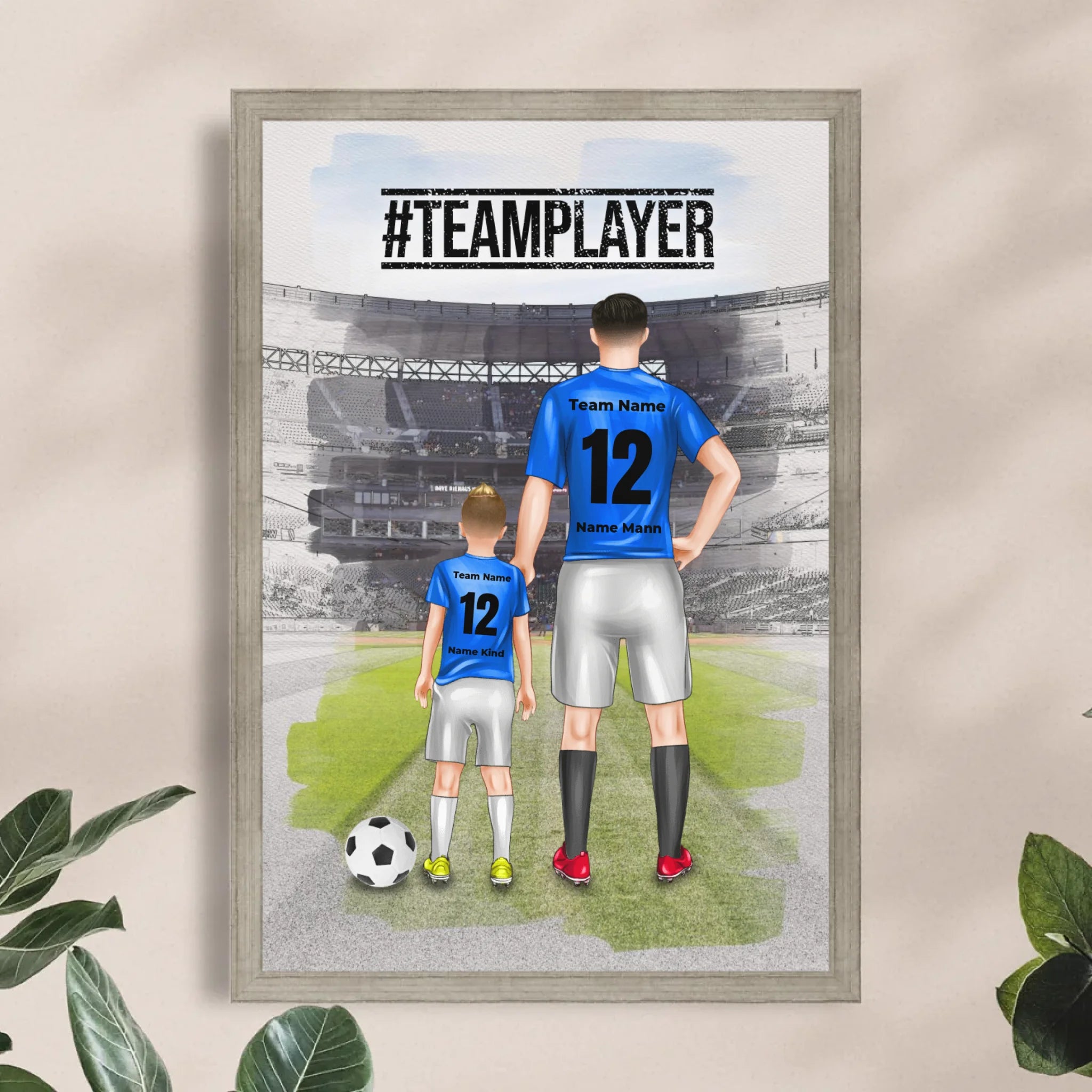 Personalisiertes Fußball Poster mit mehreren Fußballern/Fußballerinnen - Familienposter