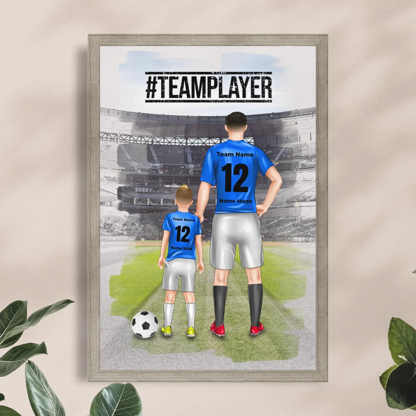 Personalisiertes Fußball Poster mit mehreren Fußballern/Fußballerinnen - Familienposter