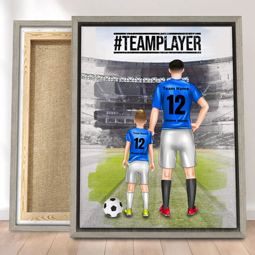 Personalisierte Fußball Leinwand mit mehreren Fußballern/Fußballerinnen - Familienleinwand
