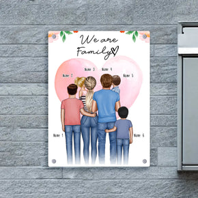 Personalisiertes Türschild - Familie + 1-4 Kinder